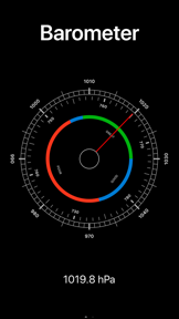 Altura: Barometric pressure screenshot
