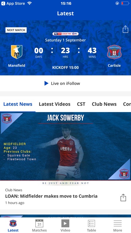 Carlisle United Official App