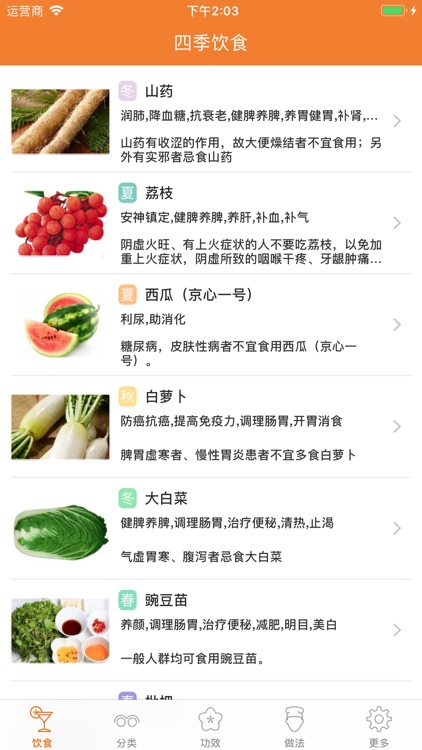 四季饮食百科 - 四季健康饮食养生必备