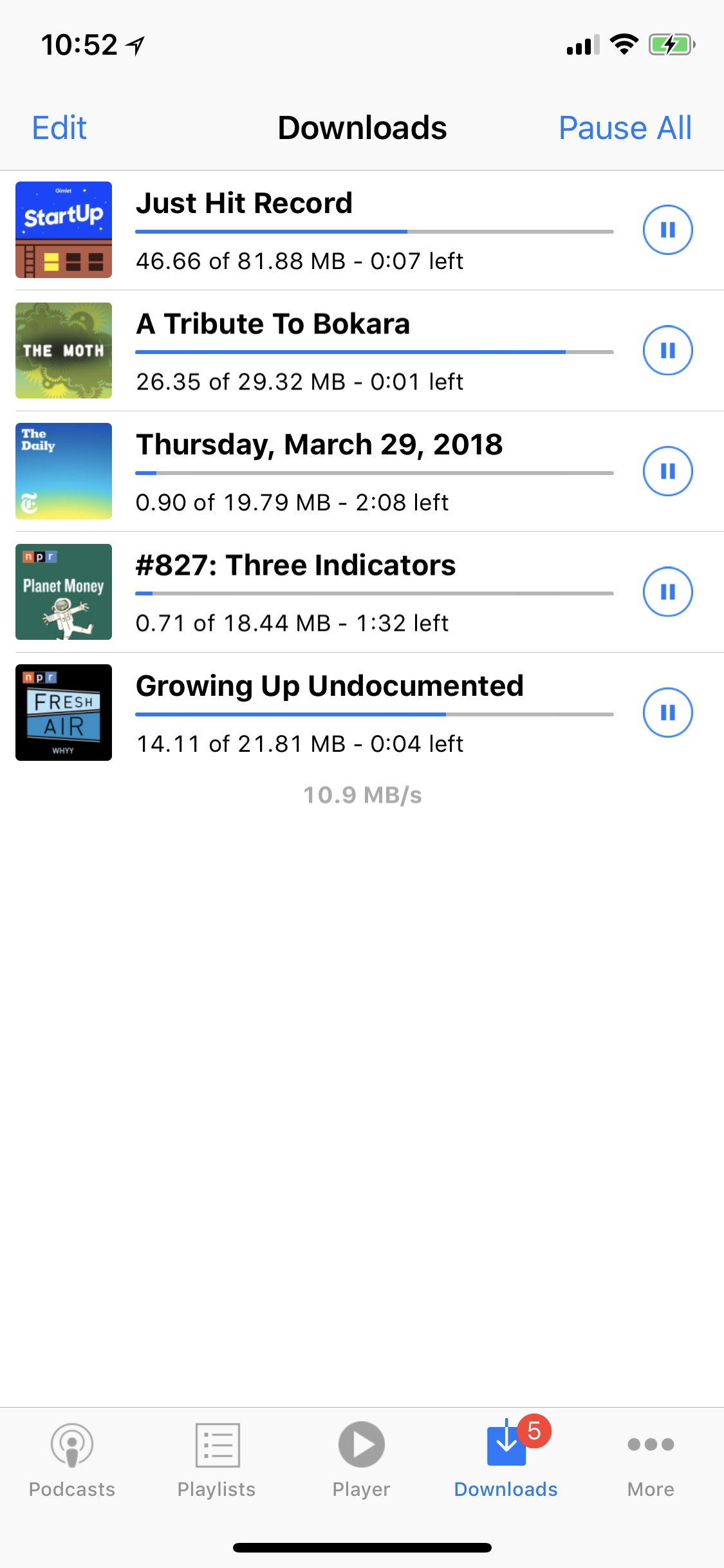 Screenshot do app PodCruncher Podcast Player