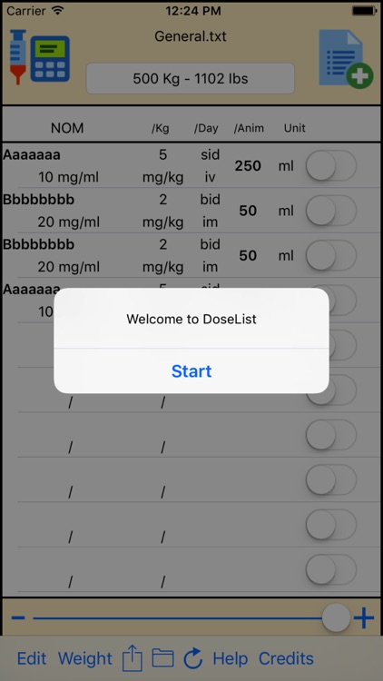 Dose List