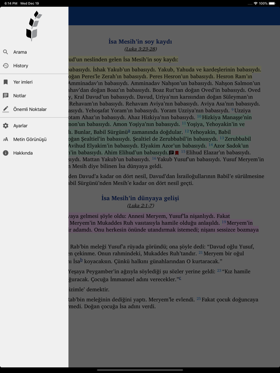 İNCİL iPad screenshot 1 - Book app