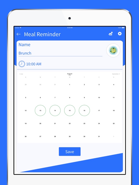 Screenshot #6 pour Meal Reminder - Time to Eat