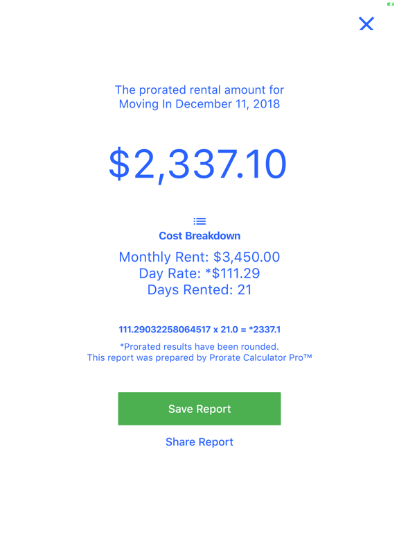 Screenshot #5 pour Prorate Calculator Pro