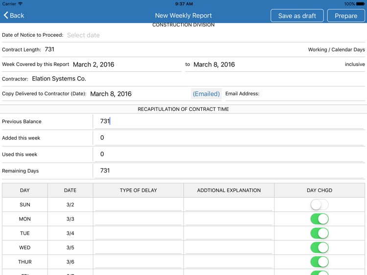 Daily & Weekly Report