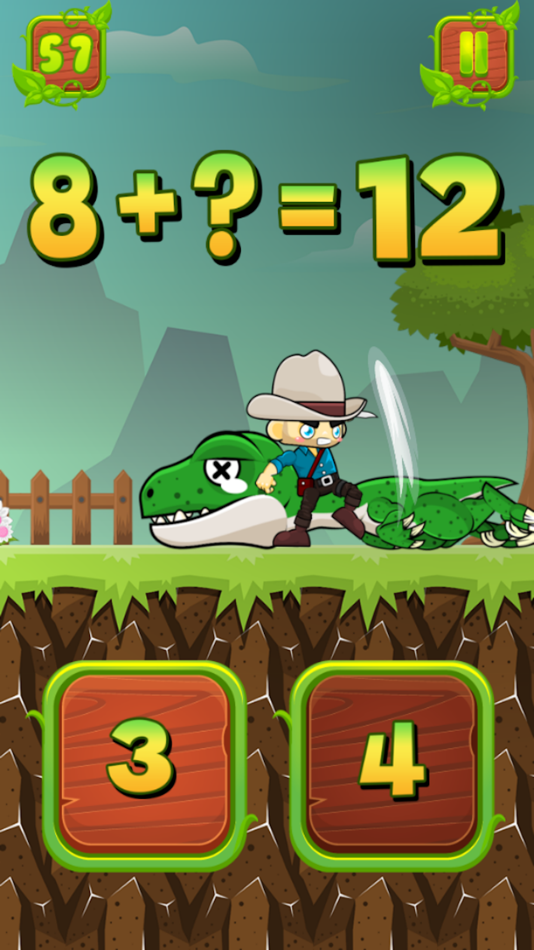 #4. Math Dino : Addition + Number (iOS) By: Pawana Chatwaranon