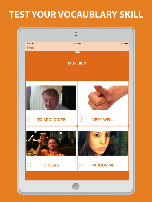 Spanish Vocabulary By Picture iPad screenshot 4 - Education app