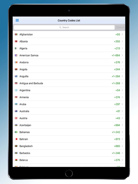 Screenshot #4 pour CountryCodesList