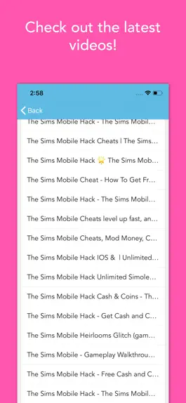Game screenshot Cheat Sheet for Sims Mobile hack