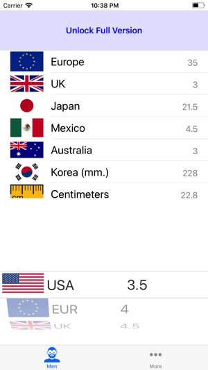 Shoe Sizes Converter Lite