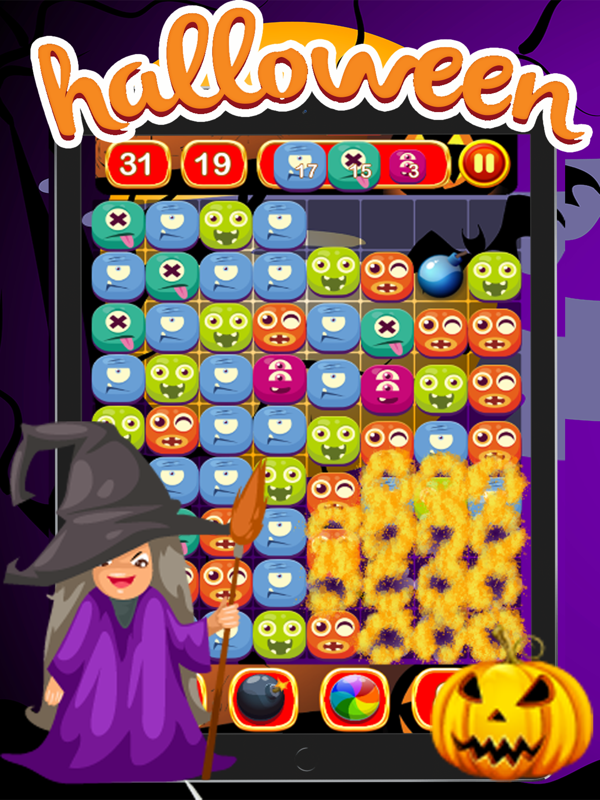 Halloween Monster Match3 Drop screenshot 7
