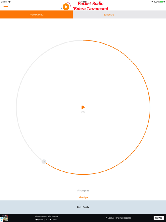 Pocket Radio (Bohra Tarannum) iPad screenshot 3 - Music app