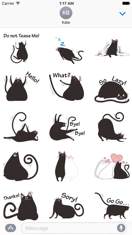 Chubby Black Cat Emoji Sticker