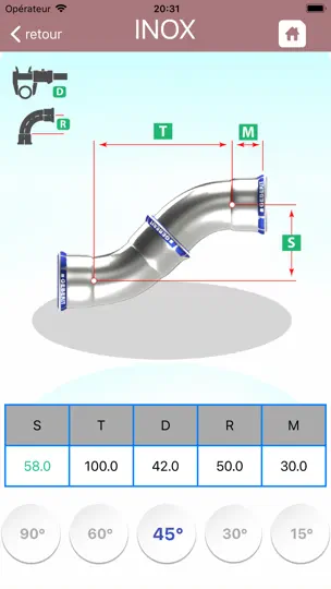 Capture d'écran de Pipefitter Mapress Calculator sur iPhone 6