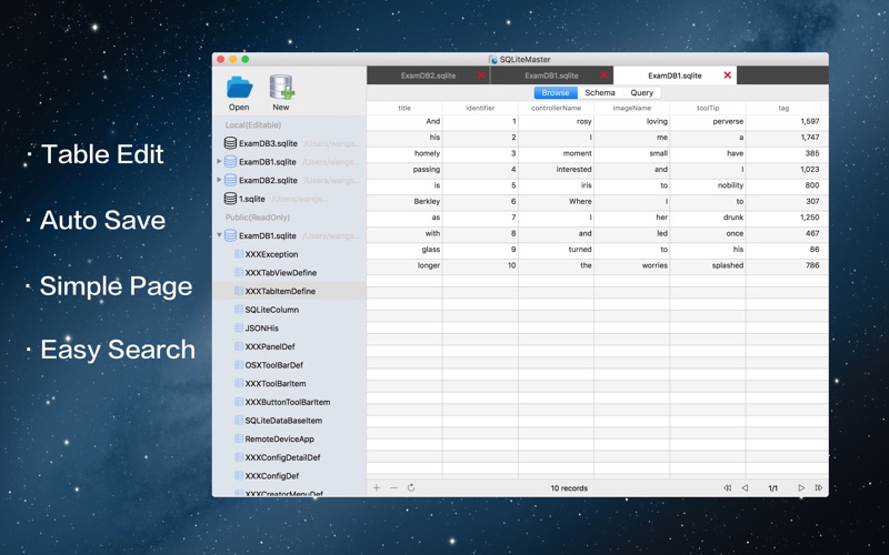 Screenshot #1 pour SQLiteMaster