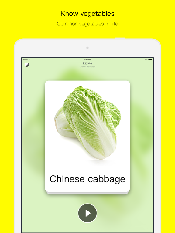 KidMe Children's literacy card iPad screenshot