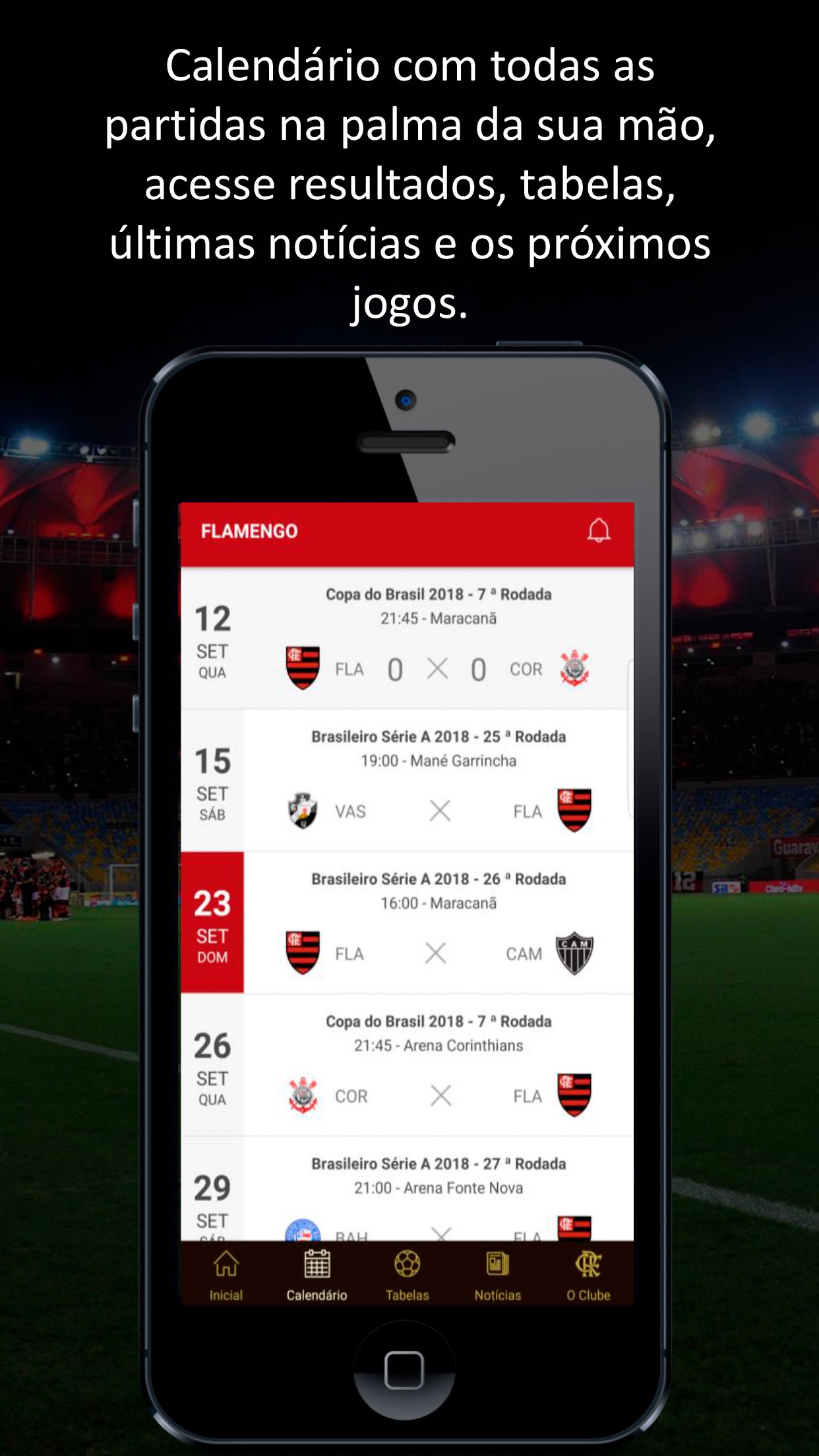 Screenshot do app Flamengo
