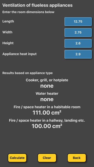 Screenshot #2 pour Ventilation Calc - Natural Gas