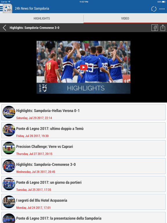 24h News for Sampdoria iPad screenshot