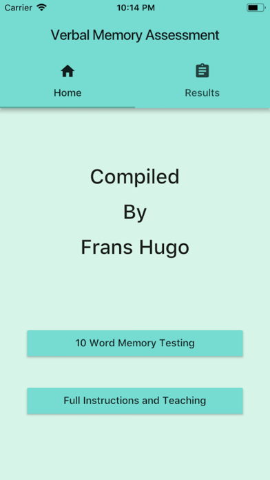 Screenshot #1 pour Verbal Memory Assessment