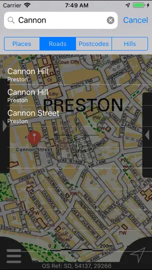 Screenshot von Fylde Maps Offline auf dem iPhone 10