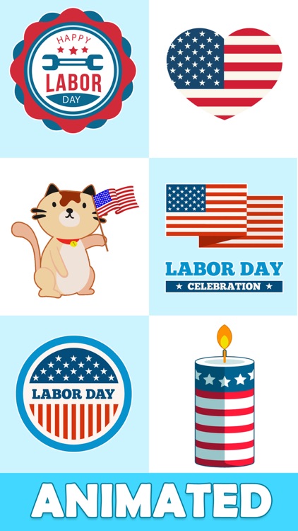 Animated Labor Day Stickers