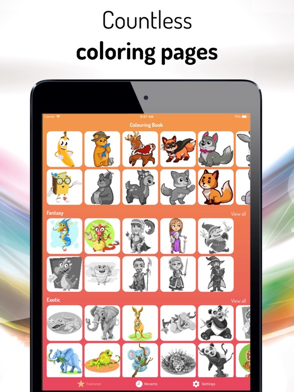 Coloring Book: Color by Number iPad screenshot 1 - Book app