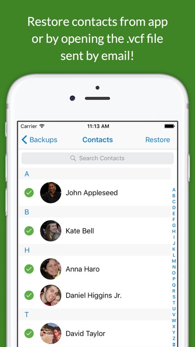 Backup Contacts + Share Screenshot 2