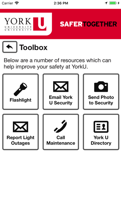 York U Safety Screenshot