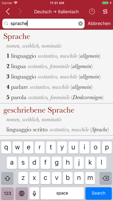 Accio: German-Italian Screenshot