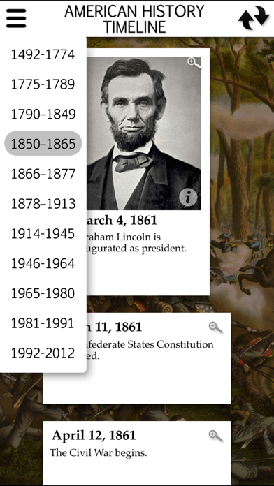 American History Interactive Timeline screenshot 1