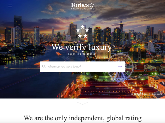 Forbes Travel Guide iPad screenshot 1 - Travel app