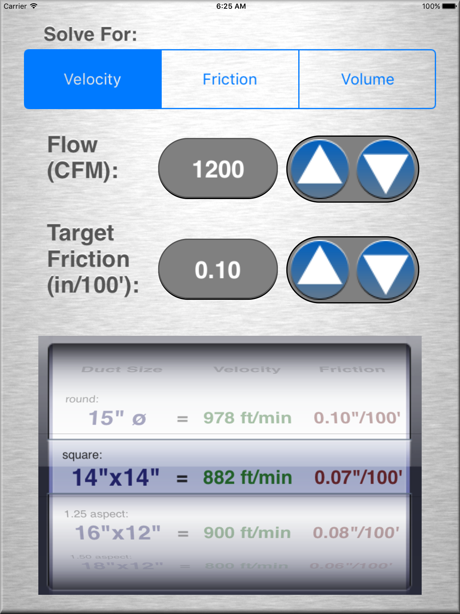 HVAC Duct Size Calculator
