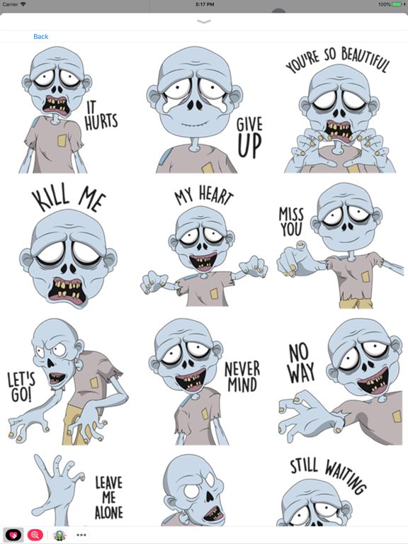Zombie Stickers Collection iPad screenshot 5 - Stickers app