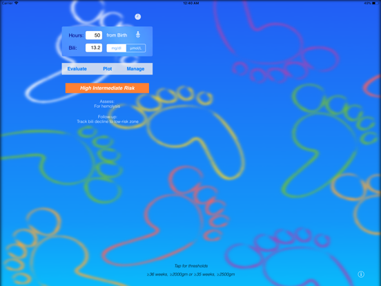 Bili QuikCalc iPad screenshot 1 - Medical app