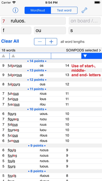 Words Finder Wordfeud/SOWPODS