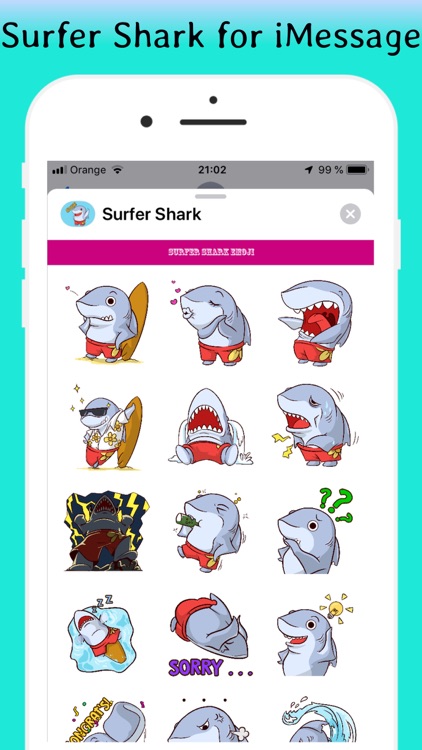 Surfer Shark for iMessage