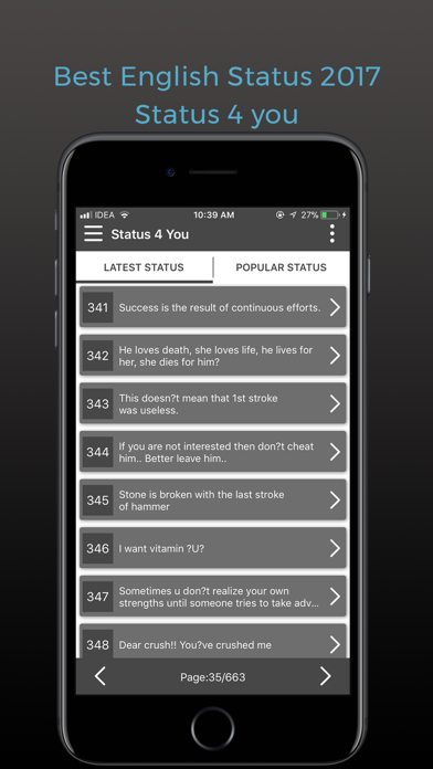 Screenshot #2 pour Status 4 You - English Status
