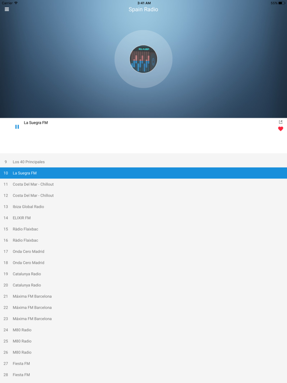 Spain Radio Station Spanish FM iPad screenshot 5 - Music app