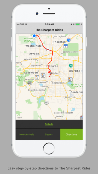 The Sharpest Rides App iPhone screenshot 2 - Navigation app