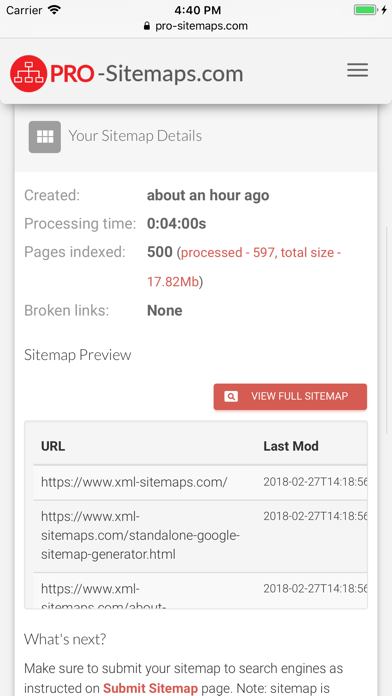 Screenshot 3 of Pro Sitemaps App