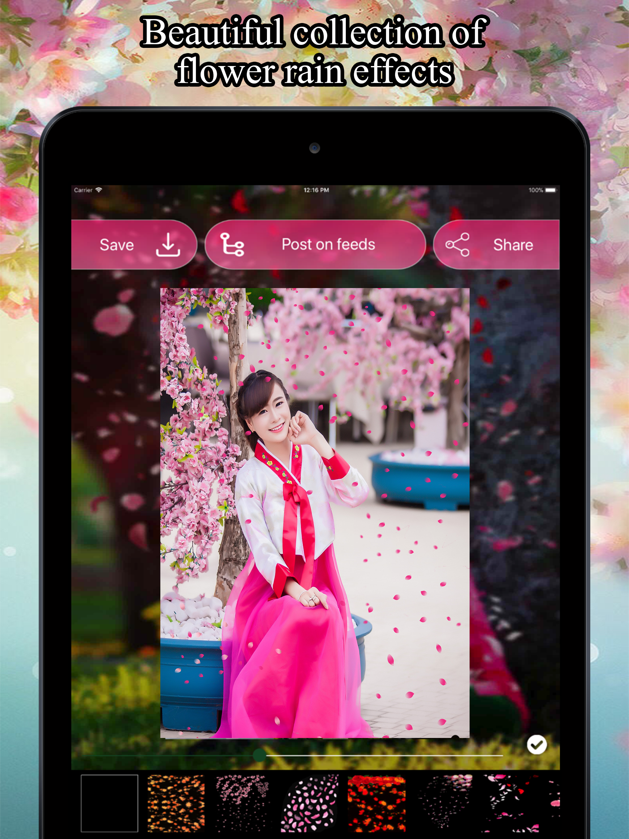 Flower Rain Effect Pic Editor