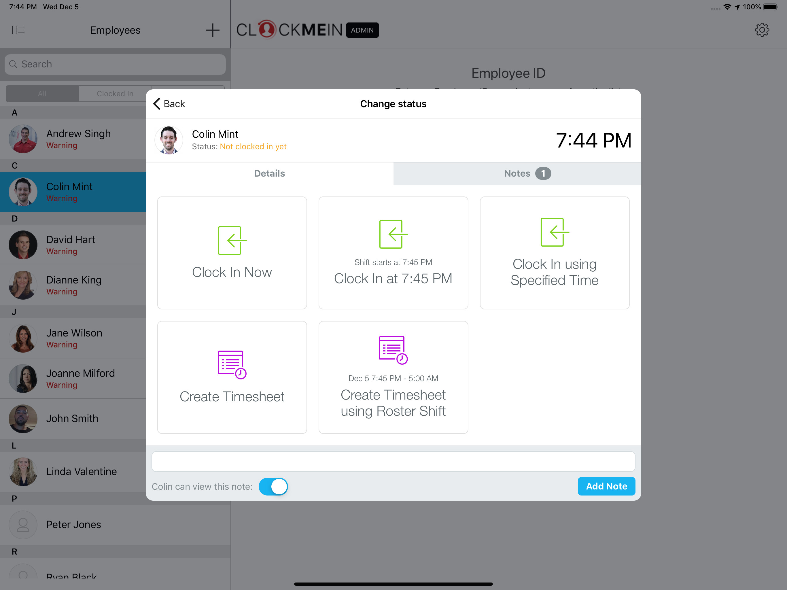 Clock Me In Time & Attendance screenshot 4