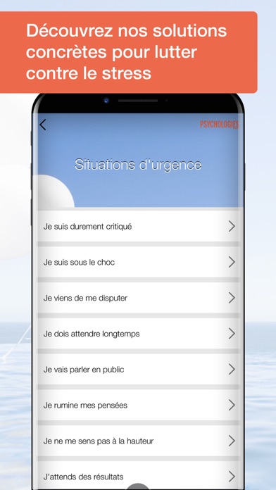 Zéro Stress - Psychologies - Etre zen et se relaxer avec un coaching personnalisé: conseils et quizz pour soulager la fatigue, la tension et les émotions négatives. Dites non à l'angoisse, préservez votre santé et votre mental! La 1ère app psycho. Screenshot 1