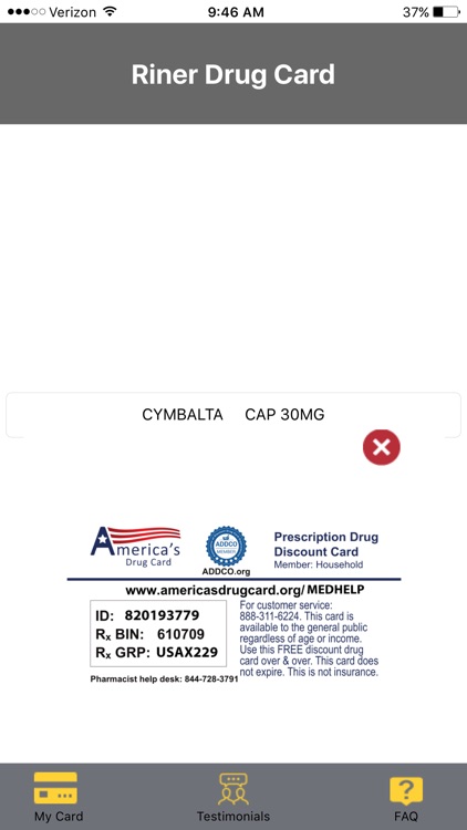 Riner Drug Card