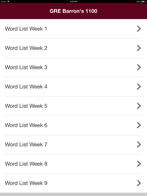 Screenshot #5 pour Barron's GRE 1100 Words