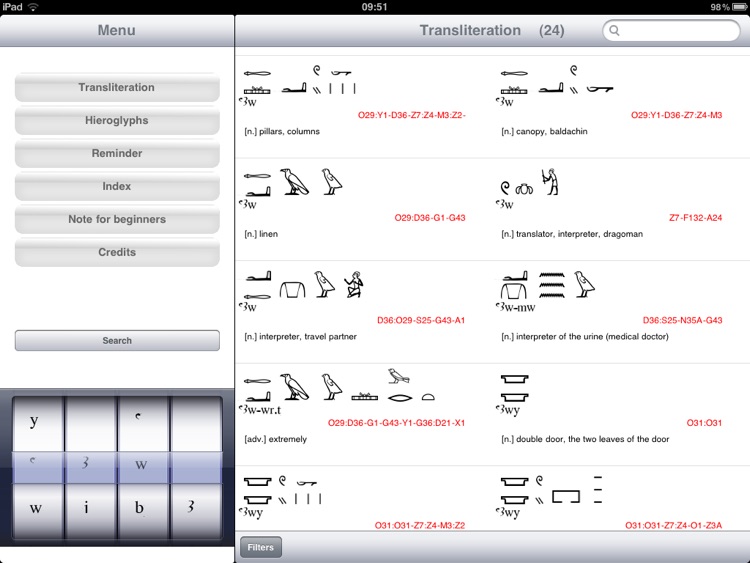 Hieroglyphic Dictionary Aaou