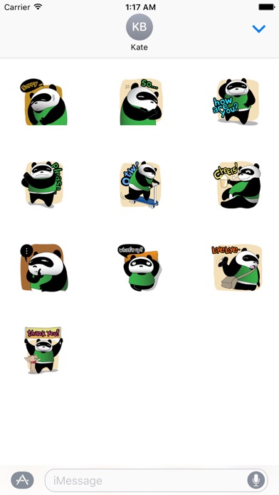 Chubby Green Panda Sticker screenshot 3