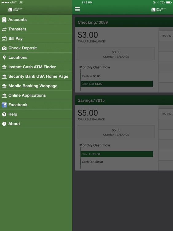 Security Bank USA Mobile for iPad