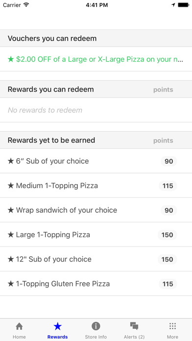 Screenshot #2 pour Eatons Pizza Rewards